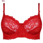 سوتین زنانه کارنا رز مدل گیپوری فنردار کد 4683-319 رنگ قرمز