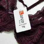 ست شورت و سوتین زنانه کارنا رز مدل گیپوری هارنس فنردار کد 4673-3150 رنگ عنابی