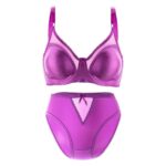 ست شورت و سوتین زنانه لین مدل فنردار کد 4682-743 رنگ بنفش