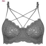 سوتین زنانه کارنا رز مدل فنردار هارنس ستاره ای کد 4679-315-4 رنگ طوسی