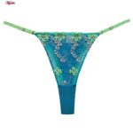 ست شورت و سوتین زنانه جینا مدل فنردار گیپوری کد 4730-1007 رنگ آبی