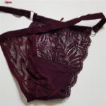 ست شورت و سوتین زنانه کارنا رز مدل گیپوری هارنس فنردار کد 4673-3150 رنگ عنابی