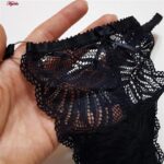 ست شورت و سوتین زنانه کارنا رز مدل گیپوری هارنس فنردار کد 4673-3150 رنگ مشکی
