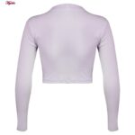 کراپ‌تی شرت آستین بلند زنانه ماییلدا مدل یقه ضربدری کد 4721-5010 رنگ سفید