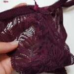 ست شورت و سوتین زنانه کارنا رز مدل گیپوری هارنس فنردار کد 4673-3150 رنگ عنابی