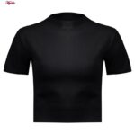 کراپ‌تی شرت آستین کوتاه زنانه ماییلدا مدل 4726-505 رنگ مشکی