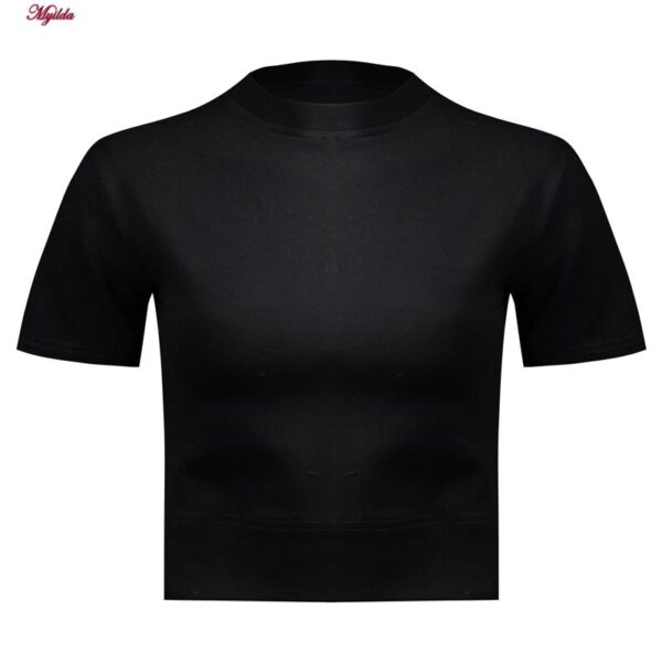 کراپ‌تی شرت آستین کوتاه زنانه ماییلدا مدل 4726-505 رنگ مشکی