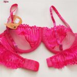 ست شورت و سوتین زنانه میسا مدل فنردار گیپوری کد 4735-6115 رنگ صورتی