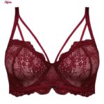 ست شورت و سوتین زنانه ماییلدا مدل فنردار گیپوری کد 4691-8585 رنگ زرشکی