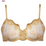 ست شورت و سوتین زنانه پدلی مدل فنردار گیپوری کد 4694 رنگ کرم