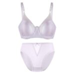 ست شورت و سوتین زنانه لین مدل فنردار کد 4682-743 رنگ سفید