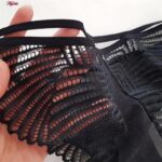 ست شورت و سوتین زنانه میسا مدل فنردار گیپوری کد 4735-6115 رنگ مشکی