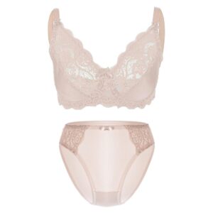 ست شورت و سوتین زنانه لین مدل فنردار کد 4682-614 رنگ کرم