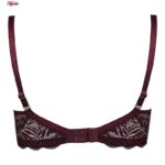 ست شورت و سوتین زنانه کارنا رز مدل گیپوری هارنس فنردار کد 4673-3150 رنگ عنابی