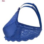 سوتین زنانه لین مدل فنردار گیپوری کد 4680-614 رنگ آبی