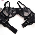 ست شورت و سوتین زنانه میسا مدل فنردار گیپوری کد 4735-6115 رنگ مشکی