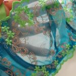 ست شورت و سوتین زنانه جینا مدل فنردار گیپوری کد 4730-1007 رنگ آبی