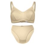 ست شورت و سوتین زنانه لین مدل بدون فنر کد 4682-419 رنگ کرم