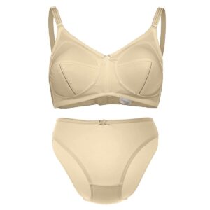 ست شورت و سوتین زنانه لین مدل بدون فنر کد 4682-419 رنگ کرم