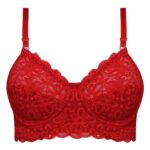 سوتین زنانه کارنا رز مدل فنردار کش پهن کد 4678-332 رنگ قرمز