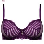 ست شورت و سوتین زنانه میسا مدل فنردار گیپوری کد 4735-6115 رنگ بنفش