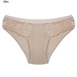 ست شورت و سوتین زنانه پانیذ مدل فنردار گیپوری کد 9008 رنگ کرم