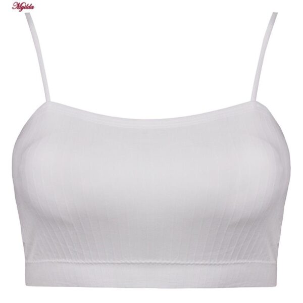 نیم تنه ورزشی زنانه ماییلدا مدل بدون فنر پددار کد 4742 رنگ سفید