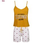 ست تاپ و شلوارک زنانه کوزا مدل 9203 رنگ خردلی