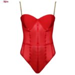 بادی زنانه ماییلدا مدل توری کد 4781-2026 رنگ قرمز