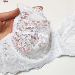 سوتین زنانه پانیذ مدل فنردار گیپوری کد 66337-new رنگ سفید