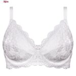 سوتین زنانه پانیذ مدل فنردار گیپوری کد 66337-new رنگ سفید