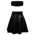 ست نیم تنه و دامن زنانه ماییلدا مدل چرمی کد 4687-302 رنگ مشکی