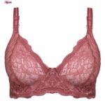 سوتین زنانه پانیذ مدل فنردار گیپوری کد 66336-new رنگ کالباسی