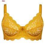 سوتین زنانه پانیذ مدل فنردار گیپوری کد 66337-new رنگ زرد