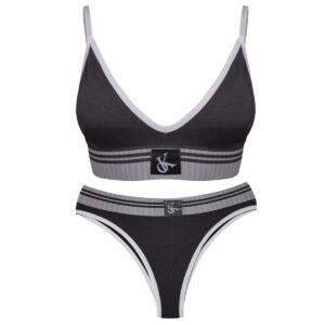 ست نیم تنه و شورت ورزشی زنانه ماییلدا مدل بدون فنر پددار کد 4751 رنگ خاکستری تیره