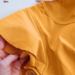 پیراهن زنانه کوزا مدل آستین چین دار کد 9230 رنگ زرد