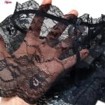 شورت زنانه ماییلدا مدل گیپوری نیم پا کد 4688-6 رنگ مشکی