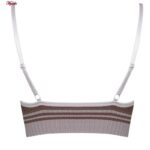 ست نیم تنه و شورت ورزشی زنانه ماییلدا مدل بدون فنر پددار کد 4751 رنگ نسکافه ای