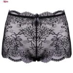 شورت زنانه ماییلدا مدل گیپوری نیم پا کد 4688-3 رنگ مشکی