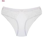 ست شورت و سوتین زنانه پانیذ مدل فنردار گیپوری کد 9008 رنگ سفید