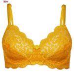 سوتین زنانه پانیذ مدل فنردار گیپوری کد 66367-new رنگ زرد