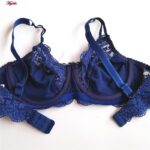 سوتین زنانه پانیذ مدل فنردار گیپوری کد 66367-new رنگ سرمه ای