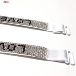 بند سوتین ماییلدا مدل نگین چسبی براق بست فلزی کد 4755 رنگ سفید