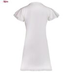 پیراهن زنانه کوزا مدل آستین چین دار کد 9230 رنگ سفید