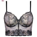 ست شورت و سوتین زنانه برتا مدل فنردار گیپوری کد 4740-1061 رنگ مشکی