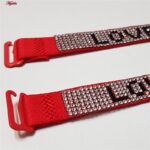 بند سوتین ماییلدا مدل نگین چسبی براق بست فلزی کد 4755 رنگ قرمز