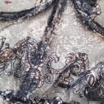 ست شورت و سوتین زنانه برتا مدل فنردار گیپوری کد 4740-1061 رنگ مشکی