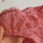 ست شورت و سوتین زنانه پانیذ مدل بدون فنر گیپوری کد 9016 رنگ کالباسی