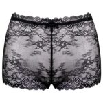 شورت زنانه ماییلدا مدل گیپوری نیم پا کد 4688-8 رنگ مشکی