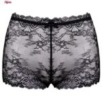 شورت زنانه ماییلدا مدل گیپوری نیم پا کد 4688-8 رنگ مشکی